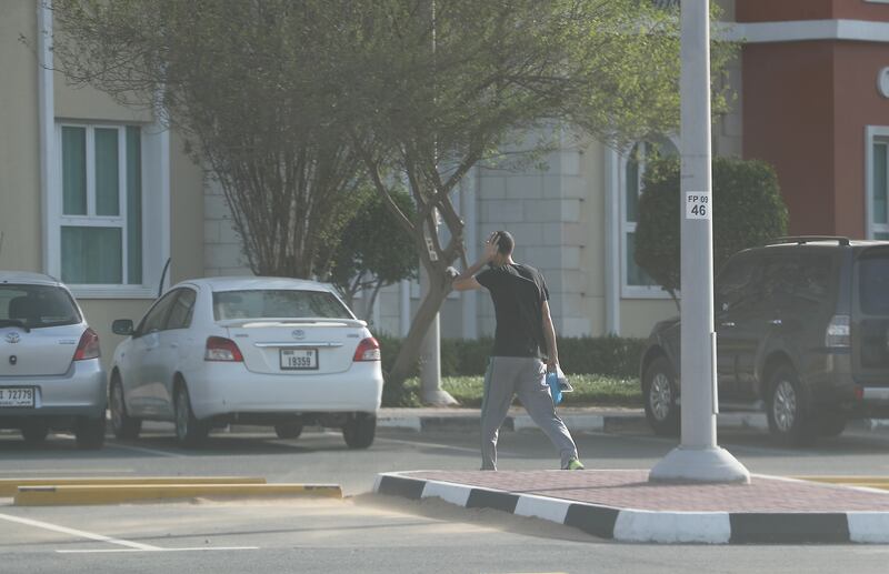 Dusty weather and strong winds hit Dubai. on January 21, 2022 All photos: Pawan Singh / The National