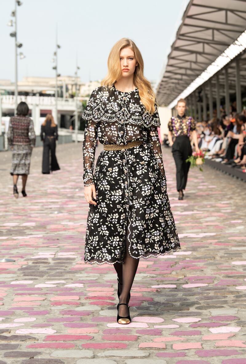 A model walks the runway for the Chanel autumn/winter 2023-2024 haute couture show in Paris on July 4. Photo: Chanel