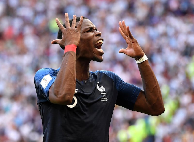 KAZAN, RUSSIA - JUNE 30: Paul Pogba of France celebrates victory on the final whistle during the 2018 FIFA World Cup Russia Round of 16 match between France and Argentina at Kazan Arena on June 30, 2018 in Kazan, Russia.  (Photo by Laurence Griffiths/Getty Images)