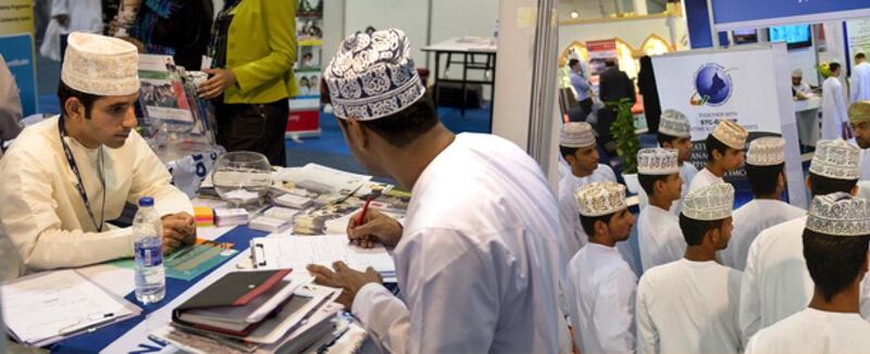 Job-seeker at the Omanisation Career Fair in Muscat, Oman on May 14, 2017. Saleh Al Shaibany for The National