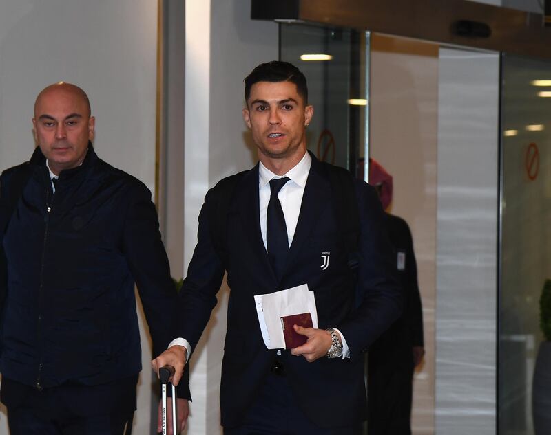 Cristiano Ronaldo of Juventus arrives at Riyadh Airport, Saudi Arabia.  Getty