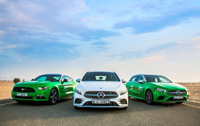 Udrive's Premium Cars features options such as the Ford Mustang, left, and Mercedes-Benz A-Class. Udrive