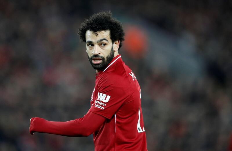 Soccer Football - Premier League - Liverpool v Manchester United - Anfield, Liverpool, Britain - December 16, 2018  Liverpool's Mohamed Salah during the match   Action Images via Reuters/Carl Recine  EDITORIAL USE ONLY. No use with unauthorized audio, video, data, fixture lists, club/league logos or "live" services. Online in-match use limited to 75 images, no video emulation. No use in betting, games or single club/league/player publications.  Please contact your account representative for further details.