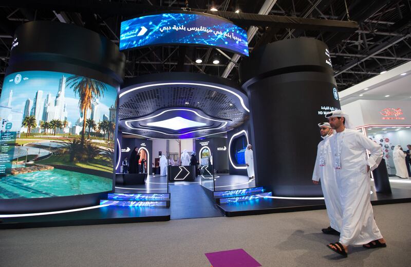 Different stands at Gitex, which is being held at the Dubai World Trade Centre.