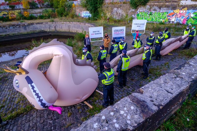 Anti-poverty campaigners had planned to float the inflatable down the River Clyde as Cop26 took place. PA