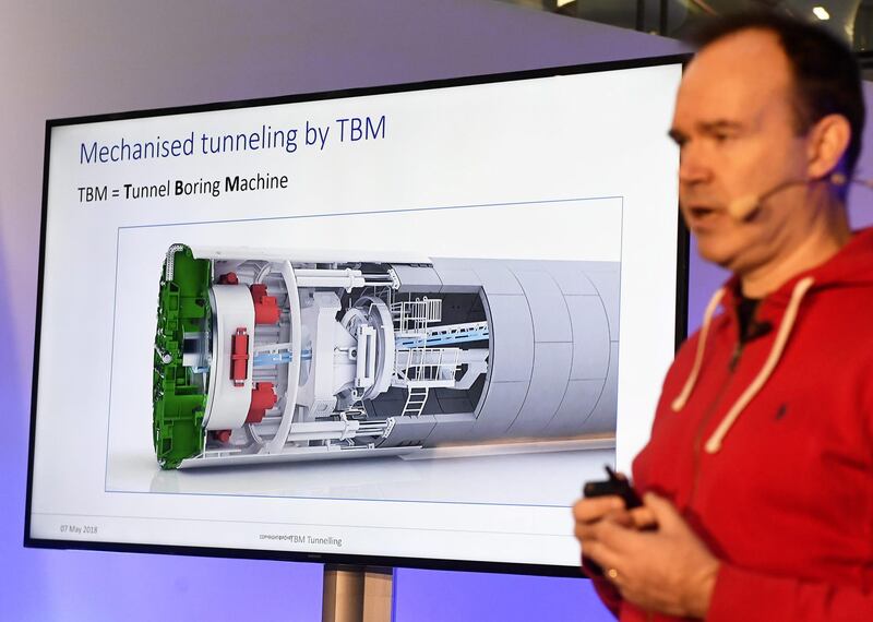 Peter Vesterbacka, co-founder of the Finest Bay Area Development, is seen during the press conference of the Helsinki - Tallinn undersea railway tunnel in Helsinki, December 3, 2018. The tunnel project, that would connect the Finnish and Estonian capitals, has got the first investor, ARJ Holding LLC from Dubai. - Finland OUT
 / AFP / Lehtikuva / Vesa Moilanen
