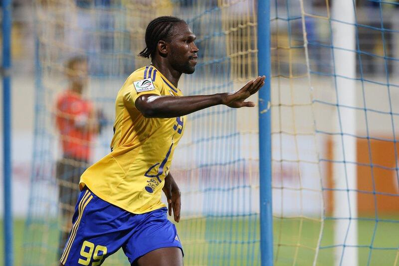 Al Dhafra player Makhete Diop shown during President's Cup match last season against Ajman. Mostafa Reda / Al Ittihad / May 24, 2015