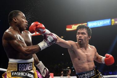 Manny Pacquiao, right, beat Adrien Broner in his last fight in January to successfully defend his WBA welterweight title. Reuters