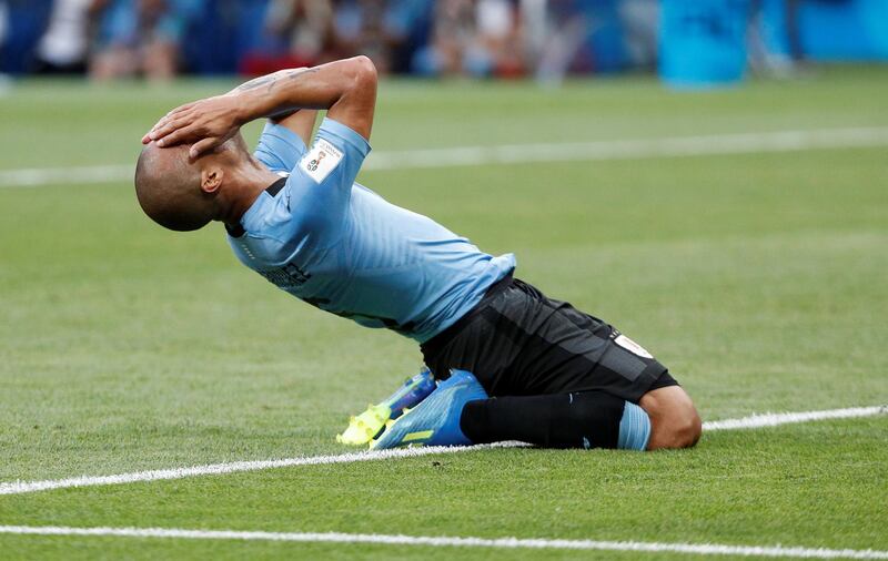 Uruguay's Carlos Sanchez reacts after a missed chance. Max Rossi / Reuters