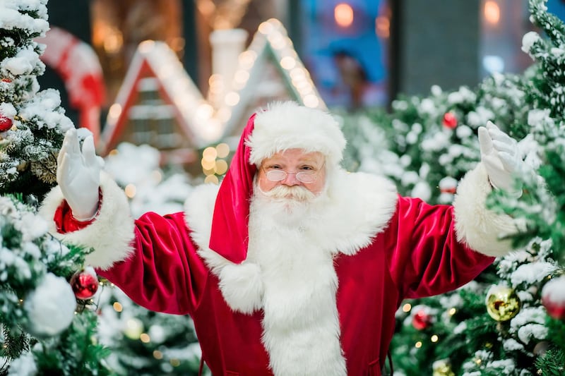 Santa at the Winter Wonderland Festive Market at Mall of the Emirates in Dubai. courtesy: Ski Dubai