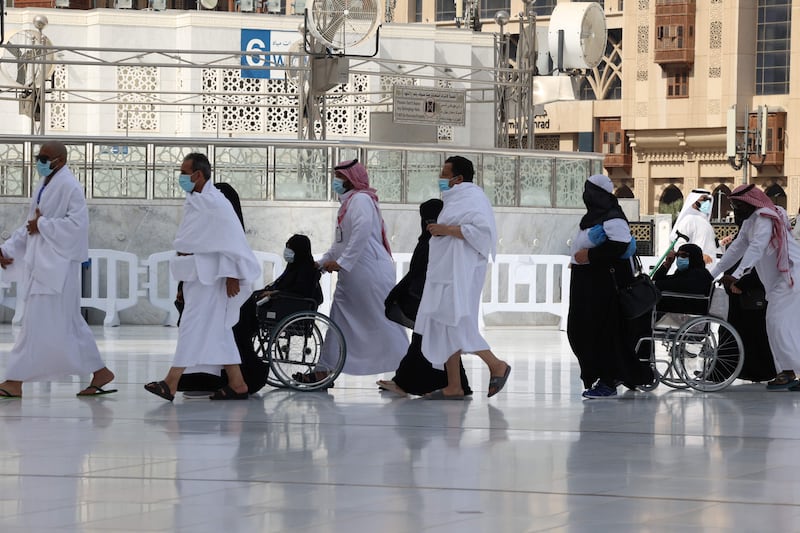 Hajj authorities have been disinfecting the Grand Mosque around the clock to ensure pilgrims' safety.