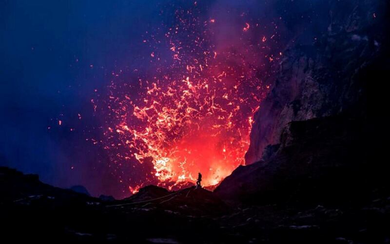Episode 1, Volcano: Yasur volcano erupting on Tanna Island, Vanuatu. Photo: Huw Cordey / Silverback Films 2018
