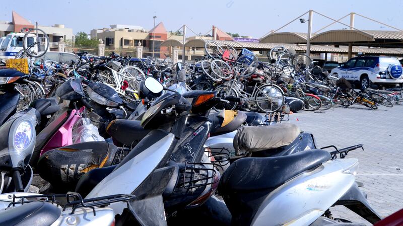 Sharjah Police seize hundreds of motorcycles and bikes in a safety drive. Photo: Sharjah Police