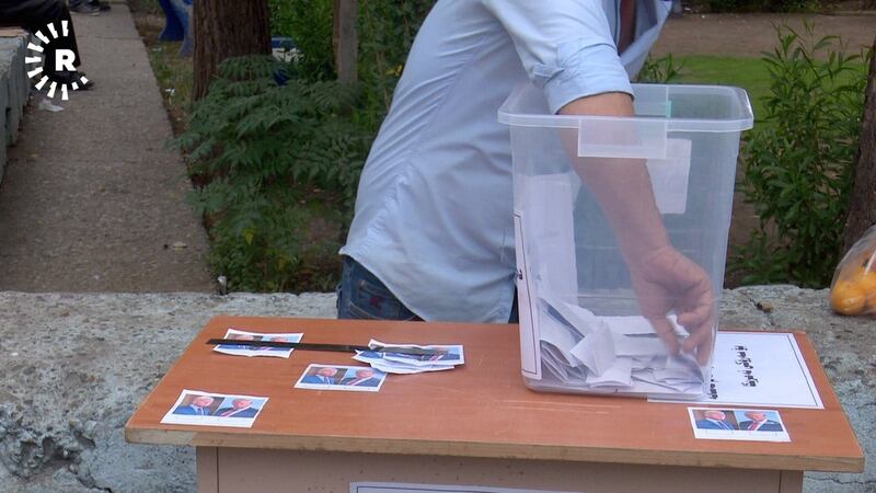 “Mokhtar Noori, a Kurdish man from Halabja, Iraq, set up a ballot box for the US elections. Sixty-two people voted within two hours – with the two candidates, Donald Trump and Joe Biden receiving an equal amount of votes.” Courtesy: Rudaw 
