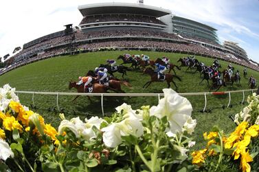 Action from the Melbourne Cup at Flemington Racecourse on Tuesday, November 5. The race was won by Vow and Declare. Getty