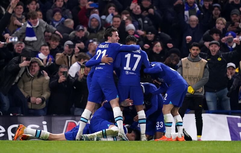 Chelsea's Kai Havertz celebrates scoring their second goal. PA