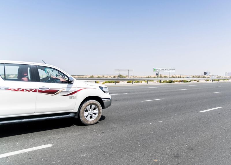 DUBAI, UNITED ARAB EMIRATES. 11 MARCH 2021. 
Villa community residents suffer from cars racing behind their villa, on Sheikh Zayed Bin Hamdan Al Nahyan street.

Photo: Reem Mohammed / The National
Reporter: