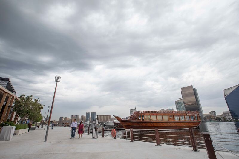 Light rain fell over most of the UAE on Saturday morning