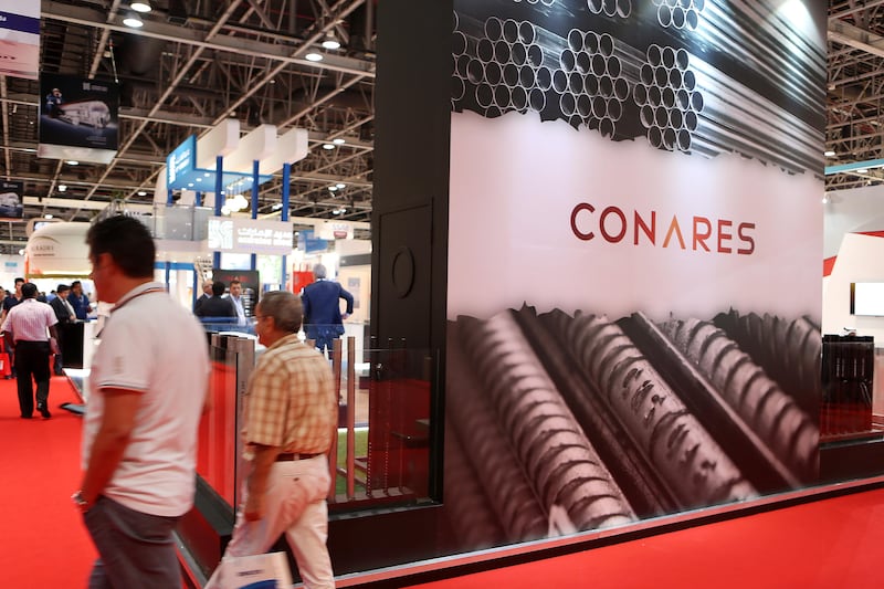 
DUBAI , UNITED ARAB EMIRATES – Nov 23 , 2015 : Visitors at Conares stand in the Big 5 International Building & Construction Show held at Dubai World Trade Centre in Dubai. ( Pawan Singh / The National ) For Business. ID Number : 12925
 *** Local Caption ***  PS2311- BIG5 DUBAI25.jpg