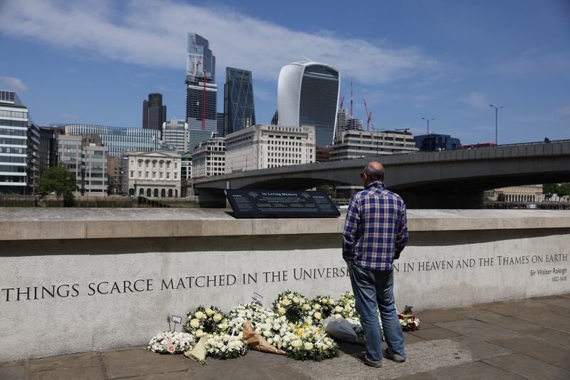 A memorial to honour the victims of the London Bridge terrorist attack in 2019. Getty