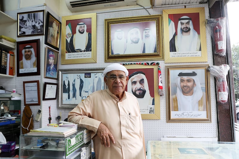 Mostafa Nader Nadderi, who came from Iran to the UAE, opened his store Al A in Frames in 1979. Pawan Singh / The National
