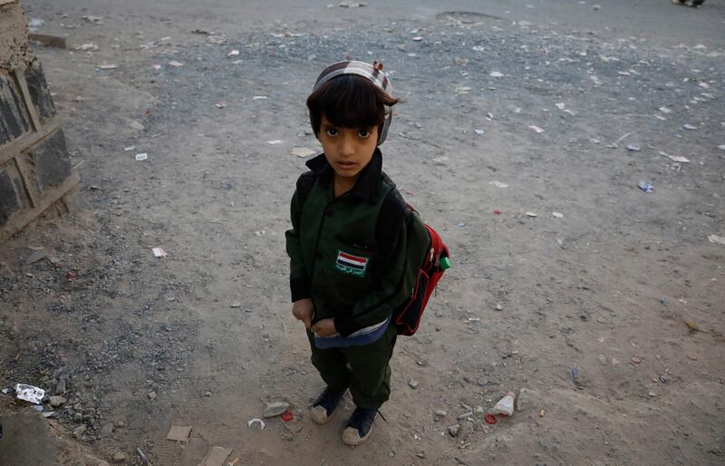 A Yemeni pupil goes to school, in Sanaa. EPA