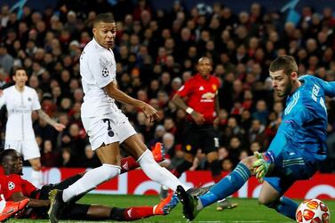 Kylian Mbappe was on target in PSG's 2-0 won over Manchester United at Old Trafford earlier this season. Reuters
