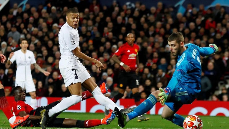 Kylian Mbappe was on target in PSG's 2-0 won over Manchester United at Old Trafford earlier this season. Reuters