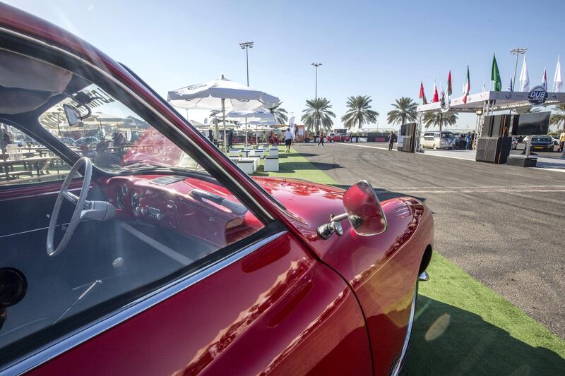 Abu Dhabi, UNITED ARAB EMIRATES -A VW Karmann Ghia at the VW Dub Drive event at Yas Marina Circuit.  Leslie Pableo for The National for Adam Workman's story