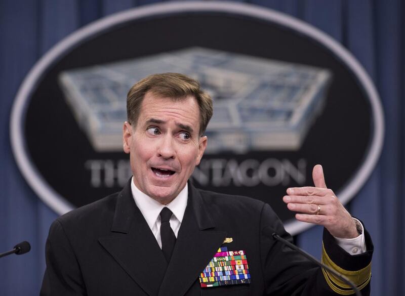 Pentagon spokesman Rear Admiral John Kirby announces that the US is to deploy to Iraq up to 1,500 additional troops over the coming months.   Manuel Balce Ceneta / AP Photo