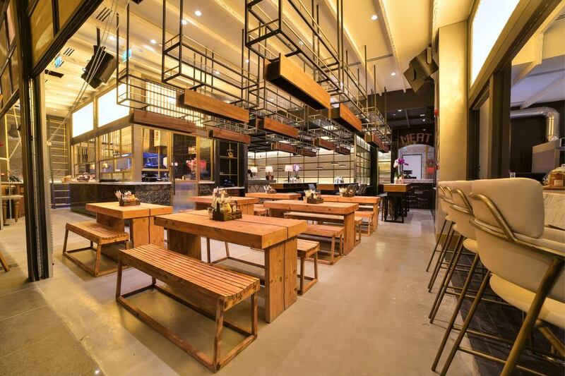 The food hall at Bazxar restaurant in Dubai International Financial Centre. Courtesy Bazxar