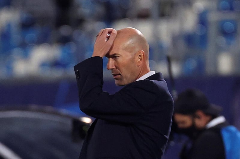 Real Madrid's coach Zinedine Zidane says his team are short of confidence. EPA