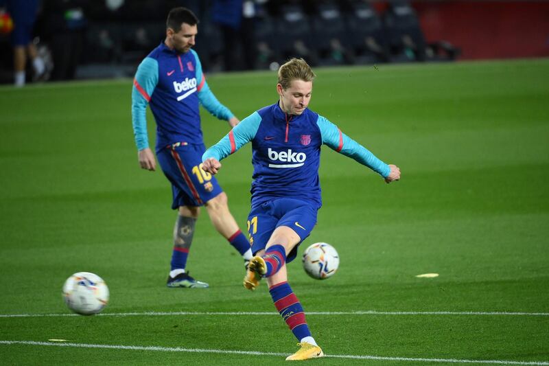 SUB: Frenkie De Jong 7. Barça’s most used player this season, he thought he might be rested but was brought on to play in an uncustomary defensive role after 10 minutes – despite other central defenders on the bench. Booked. Moved forward when Umtiti came on. AFP
