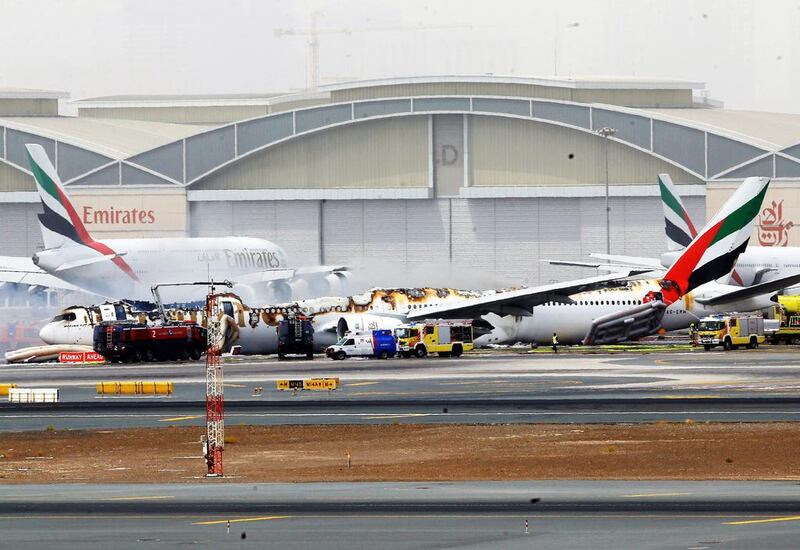 Emirates confirmed that 282 passengers and the 18 crew members were safe.  EPA