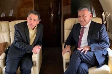 Nizar Zakka, left, with Maj Gen Abbas Ibrahim, chief of Lebanese General Security Directorate. AP