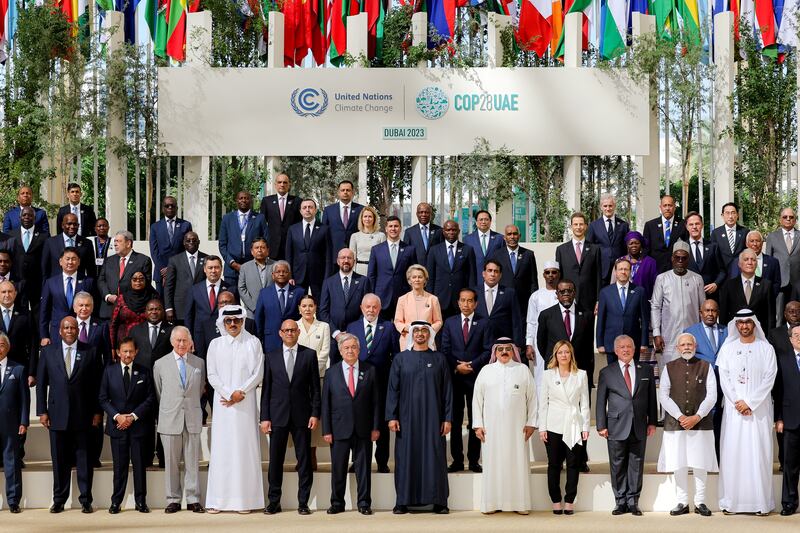 World leaders on day two of Cop28 in Dubai. Reuters

