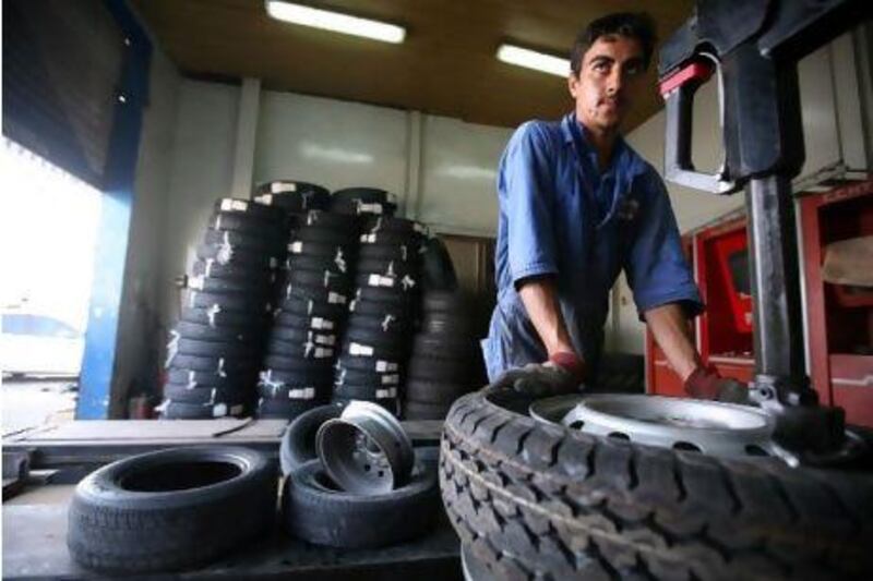 Make sure when buying new tyres that the shop stores them inside and away from damaging sunlight. Sammy Dallal / The National