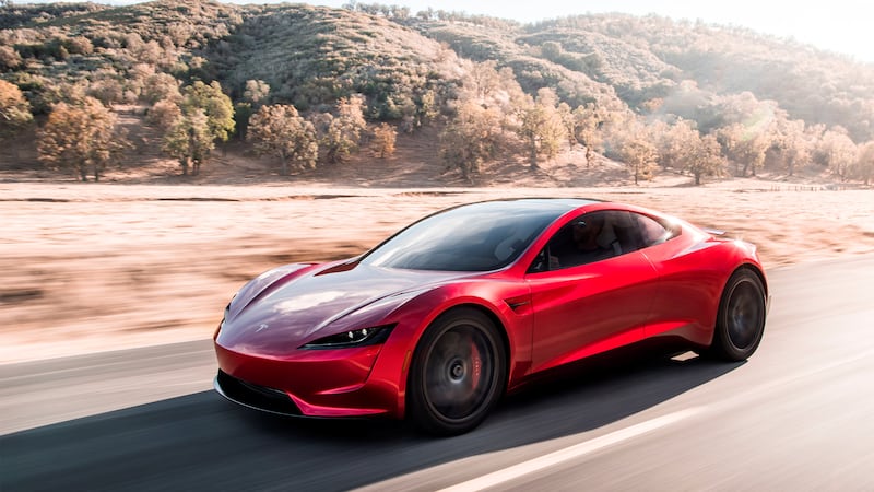 Tesla Roadster 2 is shown in this undated handout photo, during a presentation in Hawthorne, California, U.S., November 16, 2017. Tesla/Handout via REUTERS     ATTENTION EDITORS - THIS IMAGE WAS PROVIDED BY A THIRD PARTY. NO RESALES. NO ARCHIVES.