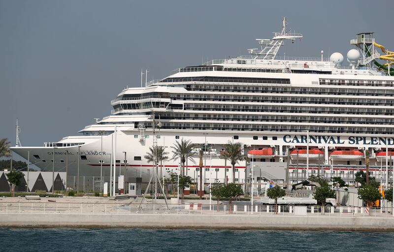 A cruise ship berthed at the Dubai Harbour Cruise Terminal ahead of the season starting in November. All photos: Chris Whiteoak / The National