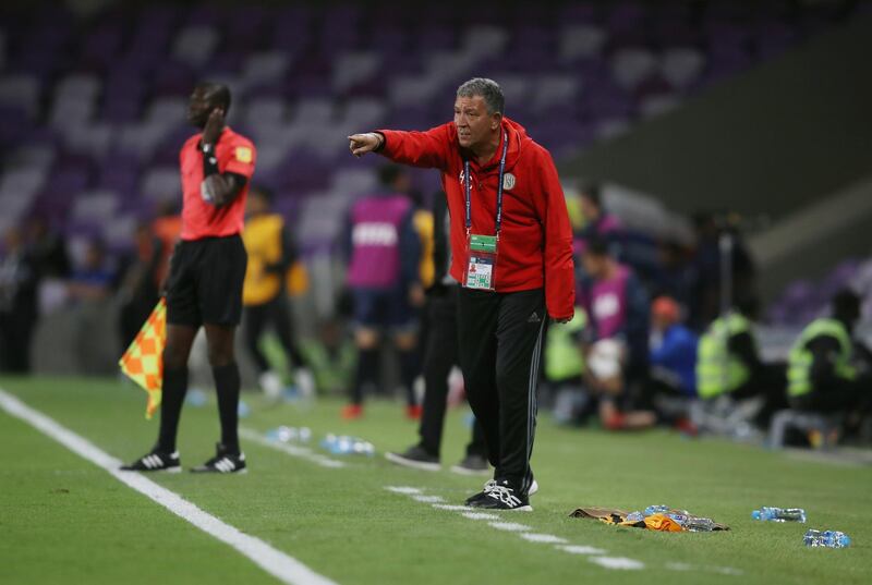 AL AIN, UNITED ARAB EMIRATES - DECEMBER 06:  Henk Ten Cate of Al-Jazira gives his team instructions during the FIFA Club World Cup UAE 2017 play off match between Al Jazira and Auckland City FC at on December 6, 2017 in Al Ain, United Arab Emirates.  (Photo by Francois Nel/Getty Images)