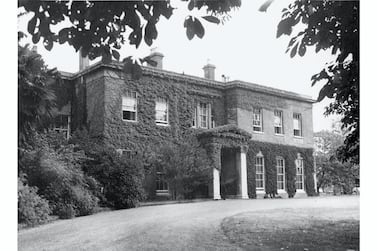 The front of Stanwell Place in a photograph taken by the US Signal Corps in 1944.