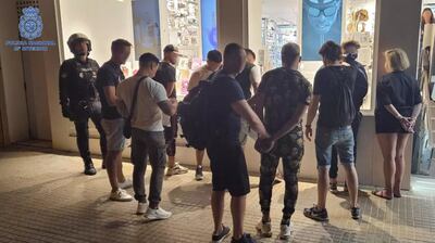 The gang arrested for luxury watch thefts in Palma. Photo: Policia Nacional