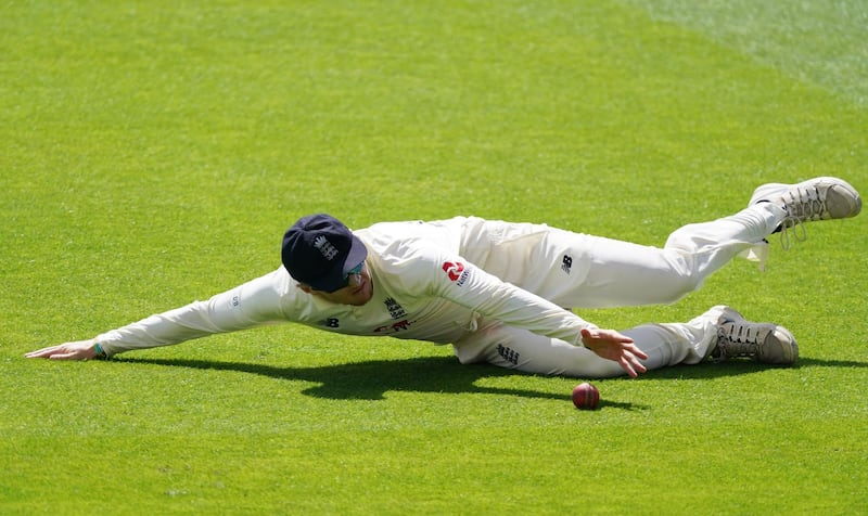 Dom Bess fielding for England. Getty