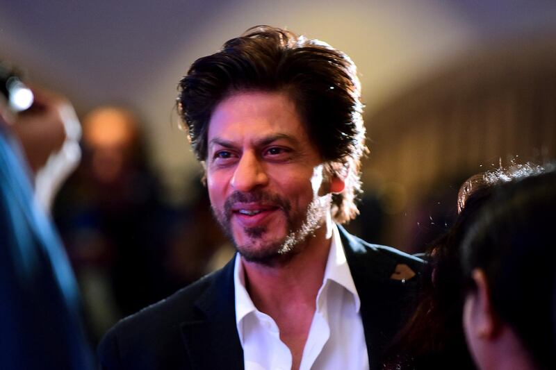 Bollywood actor Shah Rukh Khan looks on as he attends the La Trobe University PhD Scholarship launch of the Indian Cinema Attraction Fund and 10th Indian Film Festival of Melbourne Celebration, in Mumbai on February 26, 2020. (Photo by Sujit Jaiswal / AFP)