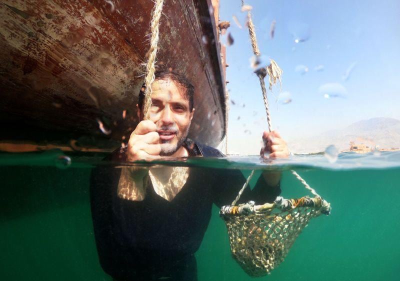 Abdulla Al Suwaidi, 46, diving for pearls in the Arabian Gulf. Courtesy: Abdulla Al Suwaidi 