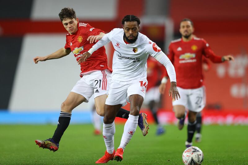 Nathaniel Chalobah, 6 – One of the more established players in the Watford XI, the skipper drilled a decent effort wide of goal after collecting a loose ball and won his side a corner via a deflection with another effort from distance, but he limped off late on. Getty