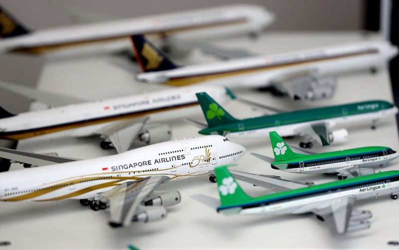 Abu Dhabi, United Arab Emirates - Reporter: Sarwat Nasir: Ben Matar is a pilot for Etihad who owns what he believes to be the UAE's largest collection of model airplanes, which he estimates to be worth $90,000. There are 900 of them. A Singapore Airlines 747. Monday, May 18th, 2020. Abu Dhabi. Chris Whiteoak / The National