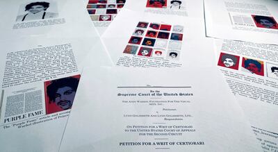 Part of the more than 140-page petition submitted to the US Supreme Court by the Andy Warhol Foundation for the Visual Arts in their case against Goldsmith. Reuters