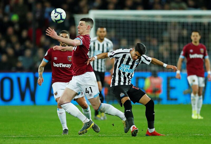 Centre midfield: Declan Rice (West Ham) – Picked up his usual man-of-the-match award after heading West Ham into the lead in a comfortable win over Newcastle. Reuters