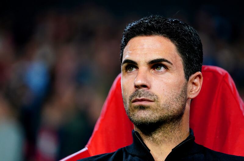 Arsenal manager Mikel Arteta at The Philips Stadium, Eindhoven. PA